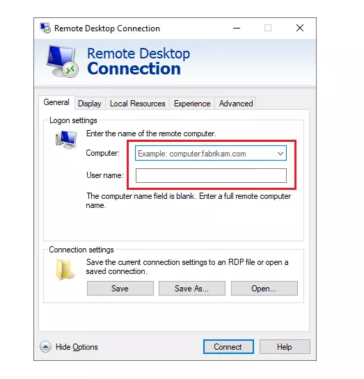بخش تنظیمات remote desktop در ویندوز