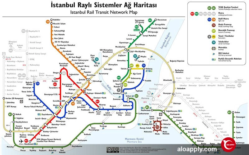 لیست کامل ایستگاه های مترو در استانبول
